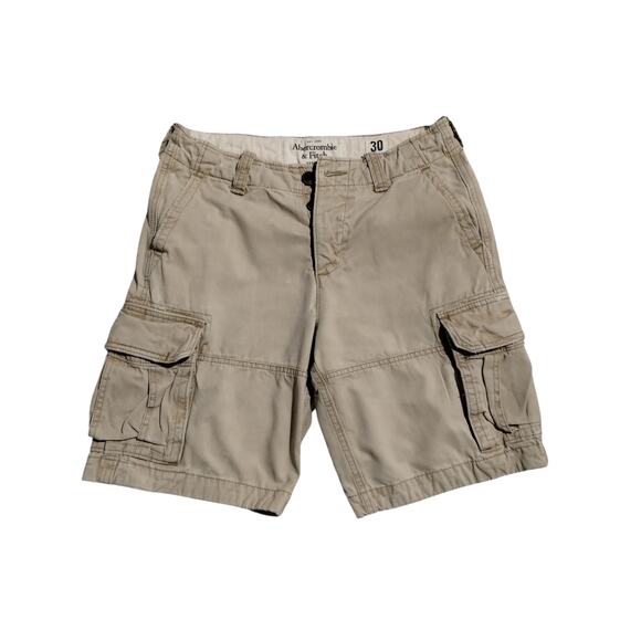 Y2K Abercrombie & Fitch Men's size 30 Distressed Tan Cargo Shorts Grungecore - Picture 11 of 12